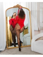 Dámske sieťované pančuchy "Hearts" SR3980 čierne - In-Stylefashion