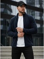 Pánska mikina na zips s kapucňou tmavomodrá FashionStreet BX4775