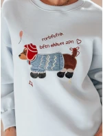 Dámska nadrozmerná mikina s výšivkou DOGSWEETY modrá FashionStreet BY1479 Dámska nadrozmerná mikina s výšivkou DOGSWEETY modrá FashionStreet BY1479