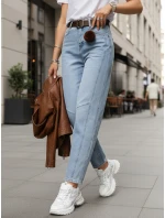 Dámske džínsy balónového strihu s opaskom FashionStreet UY2881 Dámske džínsy balónového strihu s opaskom FashionStreet UY2881