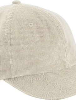 Beechfield B 682 6-panelová čiapka s kšiltom „Heritage Cord Cap“ 53.0682 stone