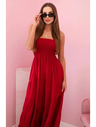 Dámske viskózové šaty s elastickým vrchným dielom bordó Dámske viskózové šaty s elastickým vrchným dielom bordó