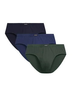 3PACK 3MP-129 Pánske nohavičky Dark Blue/Olive/Blue - Atlantik