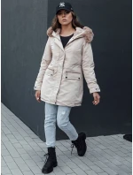 Dámska zimná bunda s kapucňou SNOWFALL béžová FashionStreet TY4490