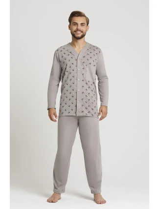 Pánske rozopínacie pyžamo Gucio 298 dł/r 3XL