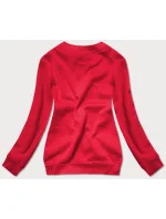 Červená dámska tepláková mikina so sťahovacími lemami (W01-18)
