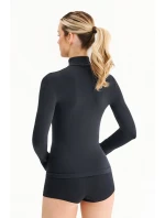 Bezšvové tričko s dlhým rukávom a výstrihom