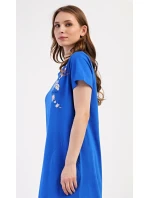 Dámske domáce šaty s krátkymi rukávmi Kvety