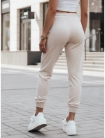 Dámske krémové velúrové tepláky FashionStreet UY2841 Dámske krémové velúrové tepláky FashionStreet UY2841