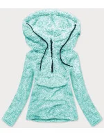 Plyšová melanžová dámska mikina v mätovej farbe (HH008-41) Plyšová melanžová dámska mikina v mätovej farbe (HH008-41)