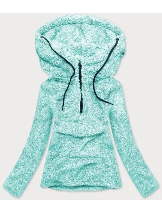 Plyšová melanžová dámska mikina v mätovej farbe (HH008-41) Plyšová melanžová dámska mikina v mätovej farbe (HH008-41)