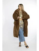Ann Gissy Hnedý dámsky plyšový kabát Oversize (AG1-J9172) Ann Gissy Hnedý dámsky plyšový kabát Oversize (AG1-J9172)