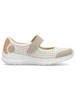 Pohodlné šnurovacie topánky Rieker W RKR575A beige