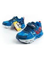 Leomil Detská športová obuv Spiderman Ľahké tenisky na suchý zips LED Blue
