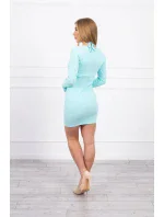 Mentolové pruhované šaty na mieru