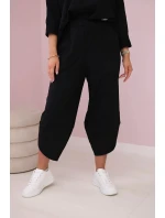 Bavlnená mikina nohavice set čierna