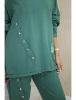 Bavlnená tepláková súprava Oversize + nohavice zelená