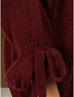 Dámsky oversize kardigán bez zapínania, vínová farba, FashionStreet MY2567 Dámsky oversize kardigán bez zapínania, vínová farba, FashionStreet MY2567