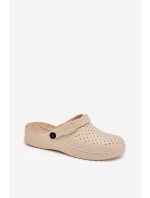 Piankowe Klapki Chodaki Damskie Beżowe Faylina