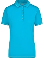 Daiber JN 568 Dámske elastické polo tričko z džerseju 02.0568 aqua/biela Daiber JN 568 Dámske elastické polo tričko z džerseju 02.0568 aqua/biela