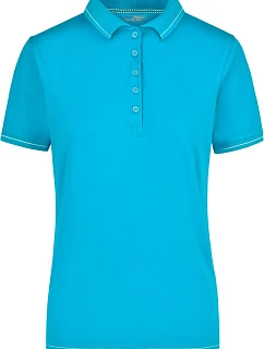 Daiber JN 568 Dámske elastické polo tričko z džerseju 02.0568 aqua/biela