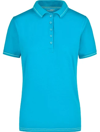 Daiber JN 568 Dámske elastické polo tričko z džerseju 02.0568 aqua/biela Daiber JN 568 Dámske elastické polo tričko z džerseju 02.0568 aqua/biela