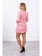 Šaty s ozdobnými volánikmi tmavo marhuľová