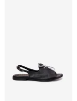 Kožené ploché sandále Zazoo 2898 black
