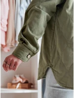 Dámska prechodná oversize košeľová bunda KOSMOJACK khaki FashionStreet TY4840