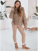 Dámska prešívaná zimná bunda s kapucňou FashionStreet camel TY5063 Dámska prešívaná zimná bunda s kapucňou FashionStreet camel TY5063