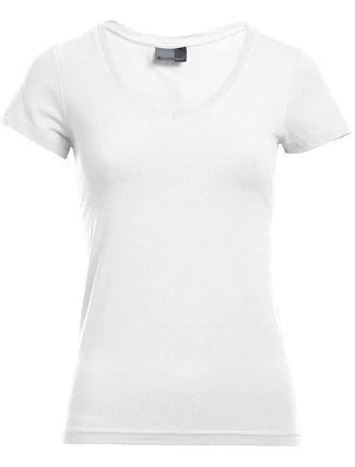 Promodoro 3086 Dámske tričko Slim Fit s výstrihom do V 40.3086 biele Promodoro 3086 Dámske tričko Slim Fit s výstrihom do V 40.3086 biele