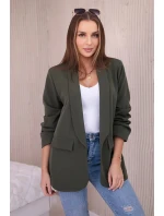 Bunda s klopou elegantný khaki