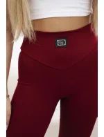 Pruhované legíny Burgundy