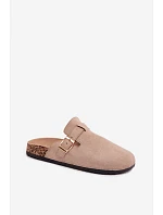 Dámske žabky Žabky s prackou semišová imitácia béžová Glamora Dámske žabky Žabky s prackou semišová imitácia béžová Glamora