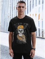 Pánske tričko s potlačou čierne FashionStreet RX5617