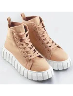 Béžové šnurovacie topánky (XA060)