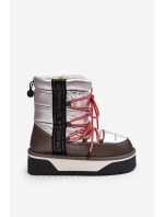 Śniegowce Damskie Na Grubej Podeszwie Wegańskie D.Franklin DFSH371006 Srebrne