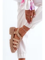 Sandały Rzymianki Damskie Beżowe Rosarose