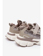 Sneakersy Buty Sportowe Dziecięce Na Rzep Khaki Ronivelle