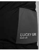 Púzdrová bunda s kapucňou čierna (KK60609)