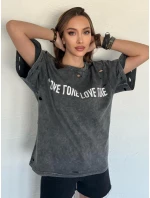 Dámske tričko s potlačou BONGANIR graphite FashionStreet RY2636 Dámske tričko s potlačou BONGANIR graphite FashionStreet RY2636