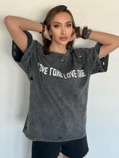 Dámske tričko s potlačou BONGANIR graphite FashionStreet RY2636
