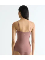 Dámske bavlnené tričko GO Daily Spaghetti Top - BROWN - hnedá 1141 - SLOGGI