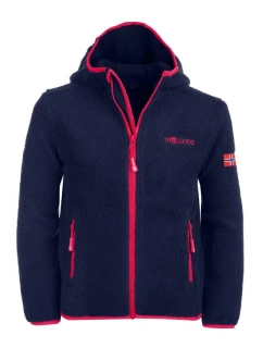 Trollkids Dievčenská fleecová bunda Mandal s kapucňou pre dievčatá tmavomodrá (358-114)