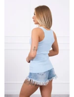 Rebrovaná blúzka s blúzkou modrá