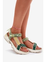 Sandały Damskie Na Rzepy D.Franklin DFSH406003 Zielone