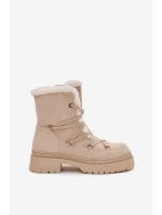 Śniegowce Damskie Z Kożuszkiem Beżowe Irmara