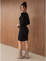 Dámske bavlnené pruhované minišaty, čierne, FashionStreet EY2695 Dámske bavlnené pruhované minišaty, čierne, FashionStreet EY2695