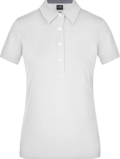 Daiber JN 969 Dámske piqué polo „Plain“ 02.0969 biele/námornícka modrá/biele