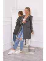 Zateplená bunda s kapucňou v grafitovej farbe